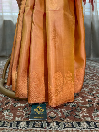 Golden Kanjivaram Silk Saree