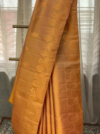 Golden Kanjivaram Silk Saree