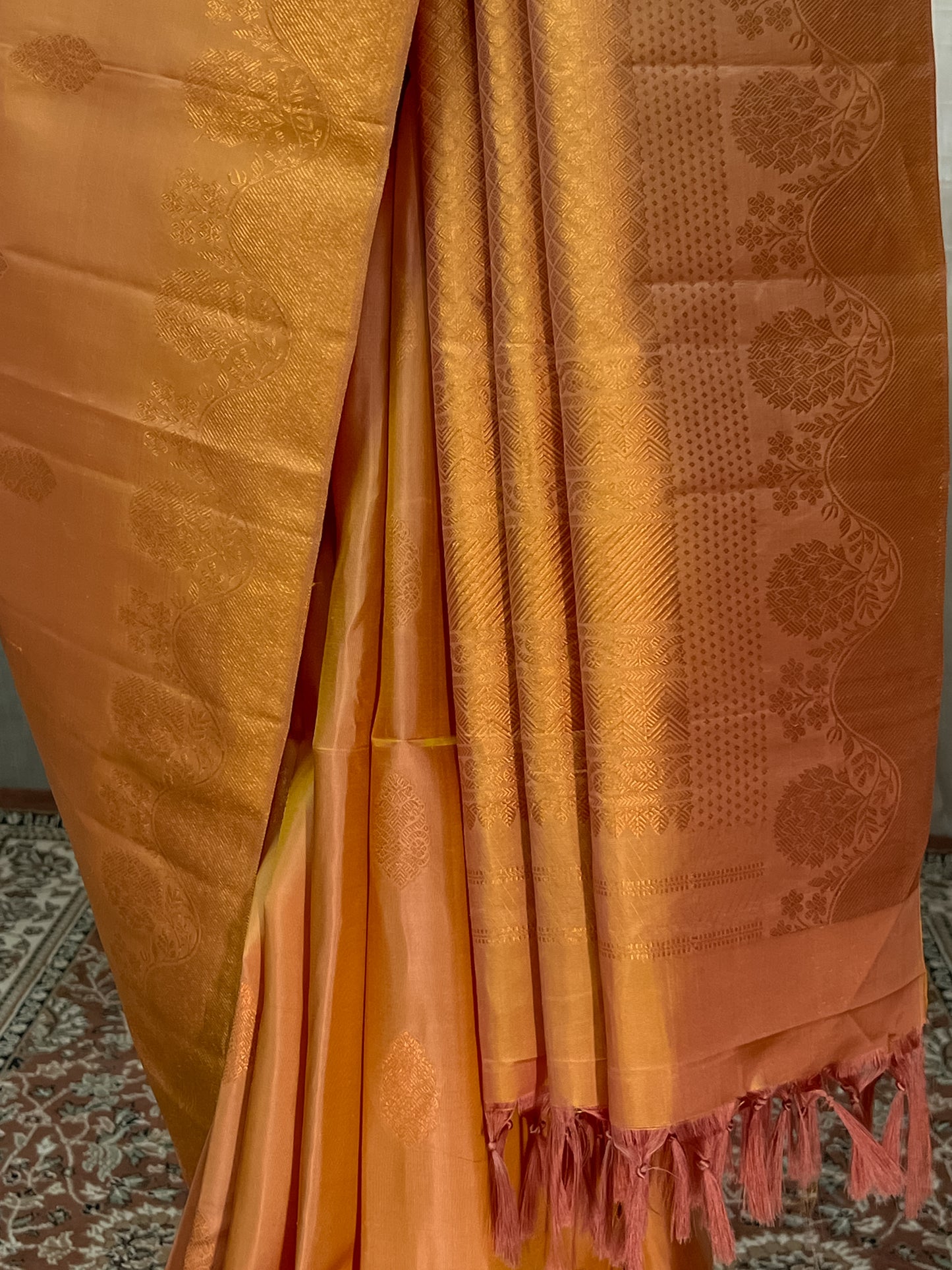 Golden Kanjivaram Silk Saree