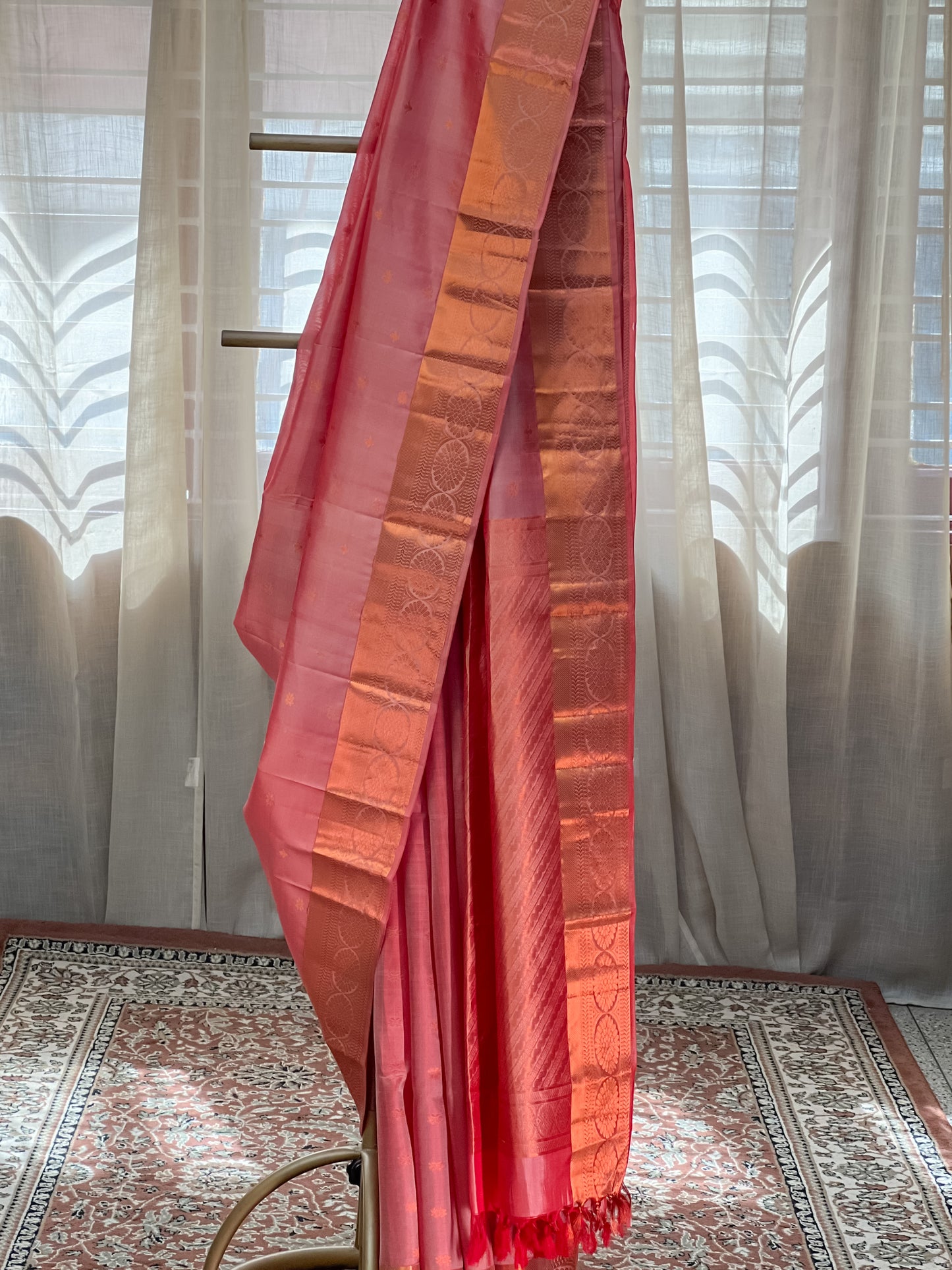 Copper Kanjivaram Silk Saree