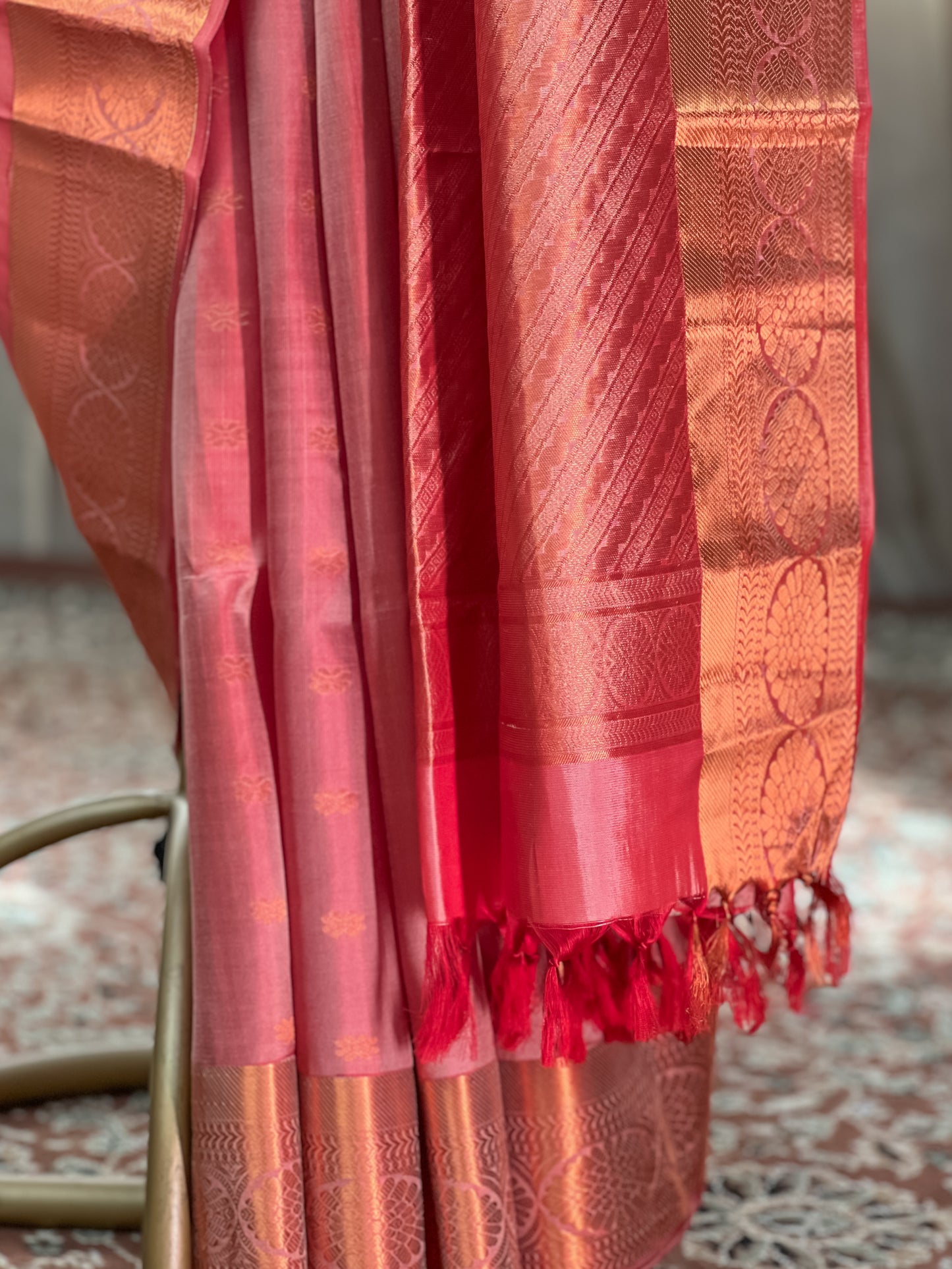 Copper Kanjivaram Silk Saree