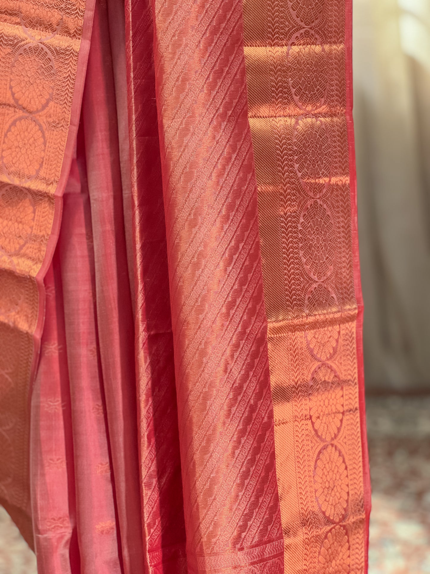 Copper Kanjivaram Silk Saree