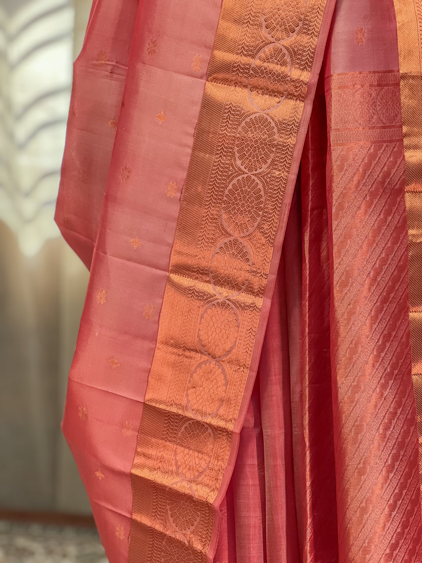 Copper Kanjivaram Silk Saree