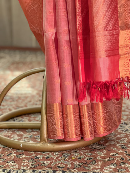 Copper Kanjivaram Silk Saree