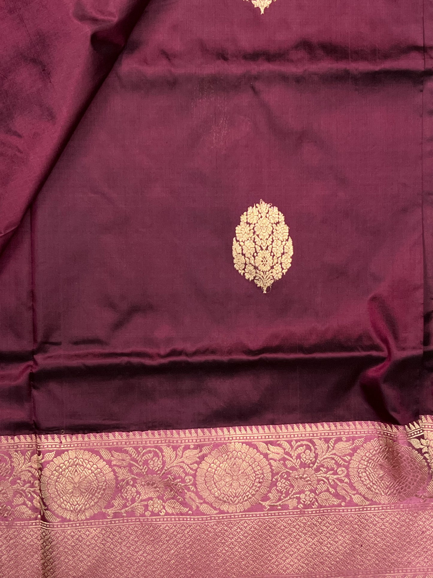 Magenta Banarasi Silk Saree