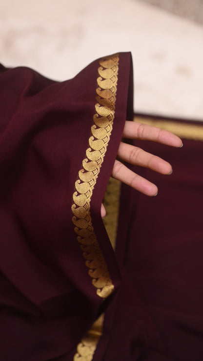 Rich Maroon Mysore Crepe Silk Saree