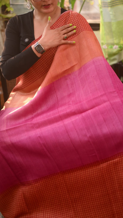 Multicolour Pure Silk Saree