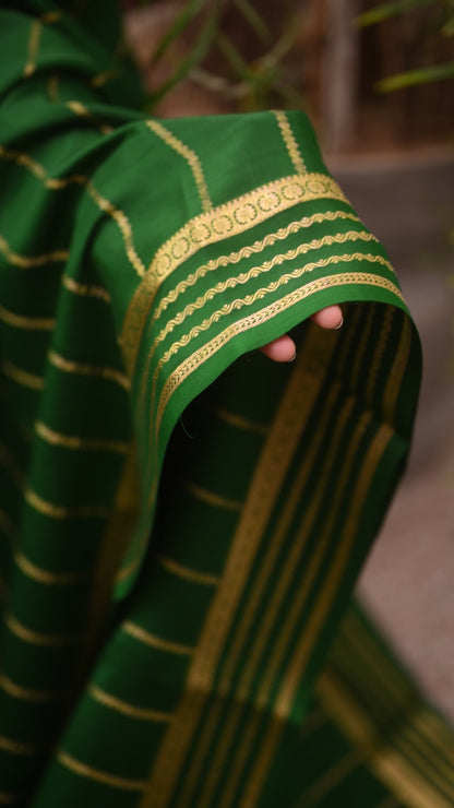 Green Mysore Crepe Silk Saree