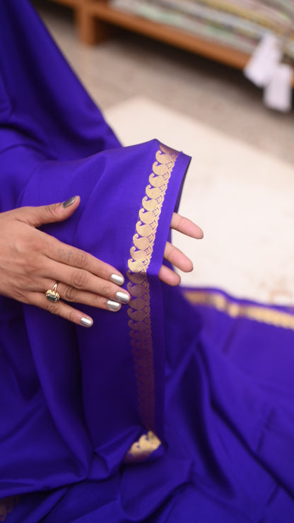 Purple Mysore Crepe Silk Saree