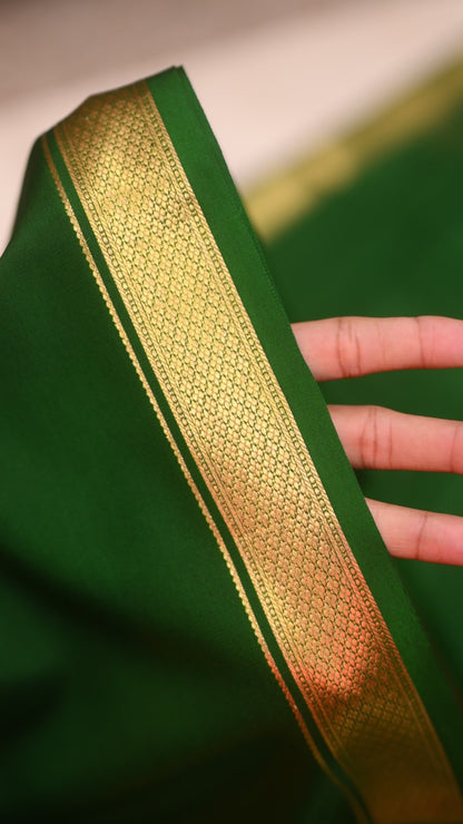 Green Mysore Crepe Silk Saree